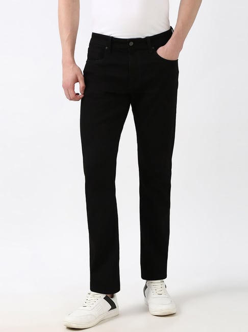 Peter England Black Cotton Regular Fit Jeans-picture-17