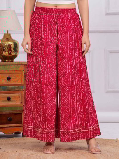 Meeranshi Pink Rayon Bandhani Palazzo