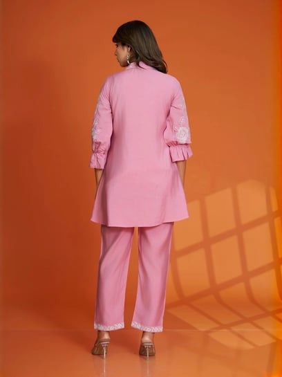 Autumnlane Pink Darika Embroidered Comfort fit Co-ord Set
