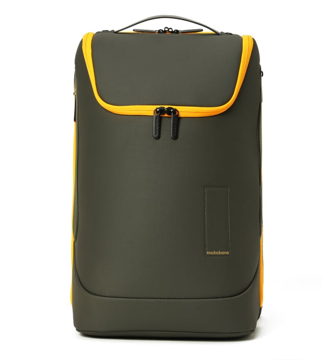 Buy Mokobara Green Nylon & Vegan Leather Transit Backpack for Mens