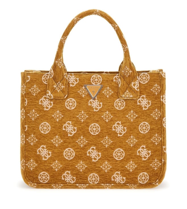Guess Mustard Women Tote Bag