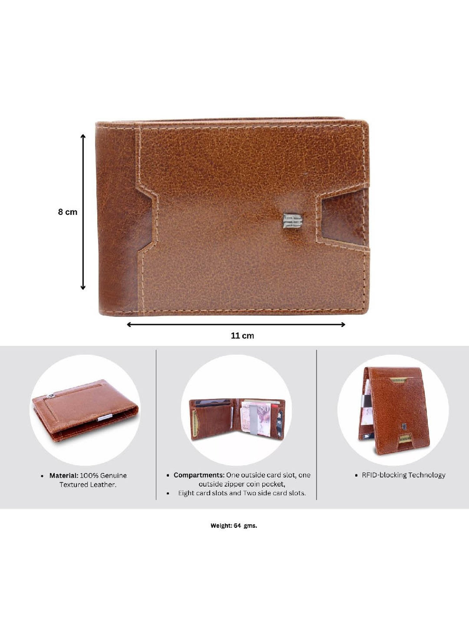 Buy THE HOLISTIK Instant Access Tan Money Clip Wallet for Men