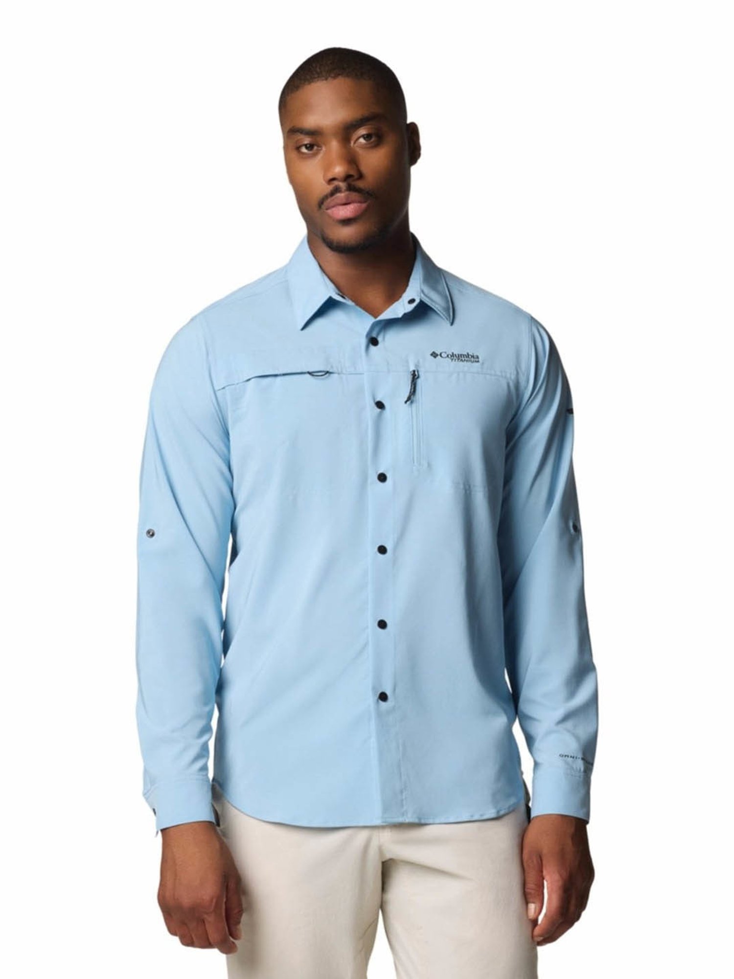 Buy Columbia Mens Blue Broad Spectrum Summit Valley Woven Shirt