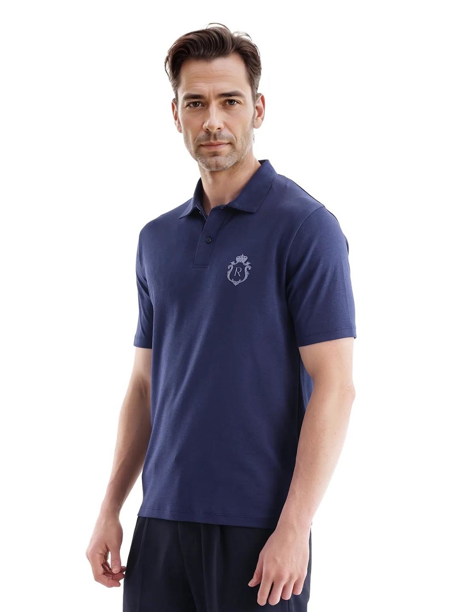 Rare Rabbit Navy Oversized Solid Polo T-Shirt