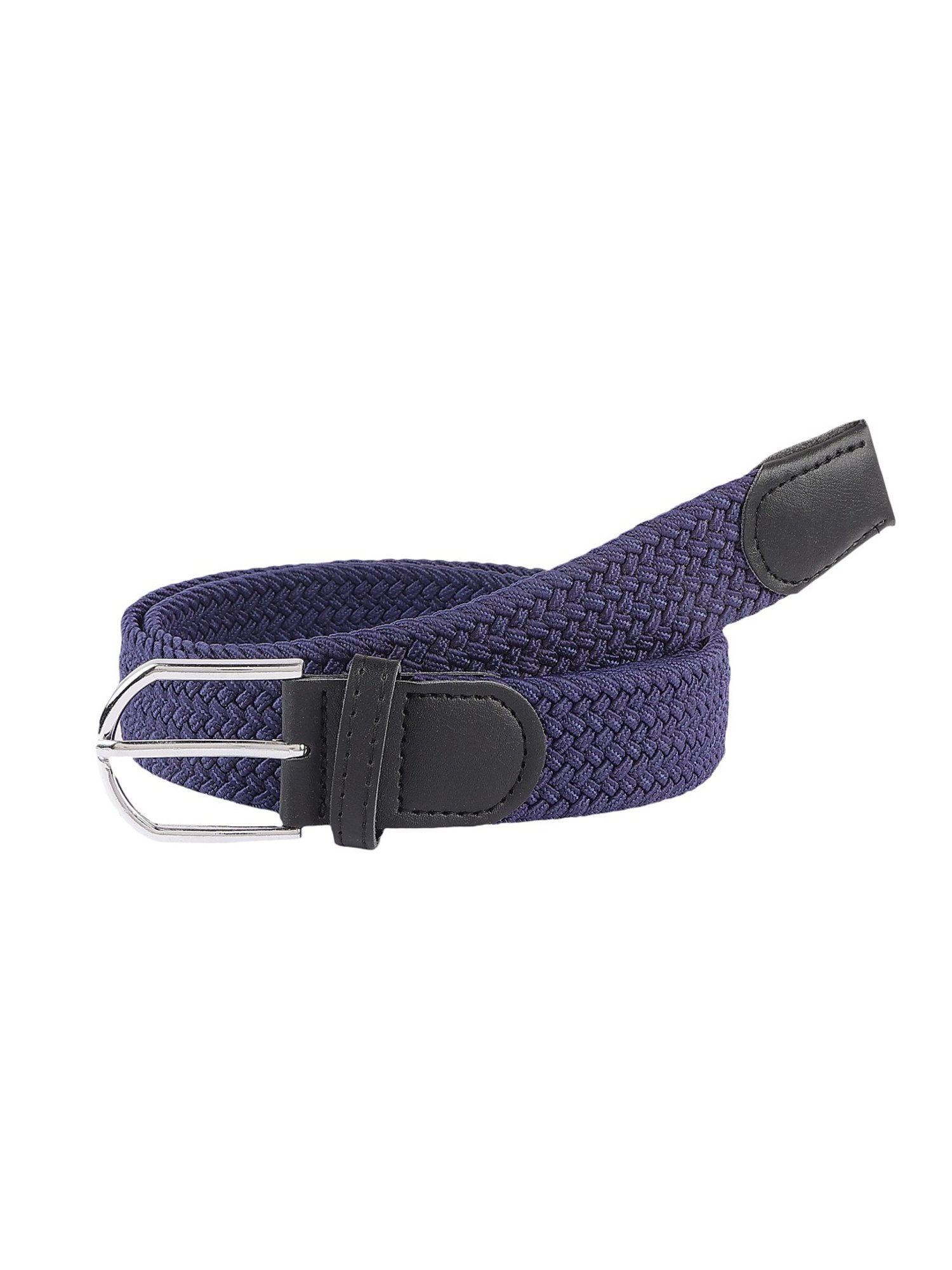ZEVORA Blue Woven Leather Casual Belt
