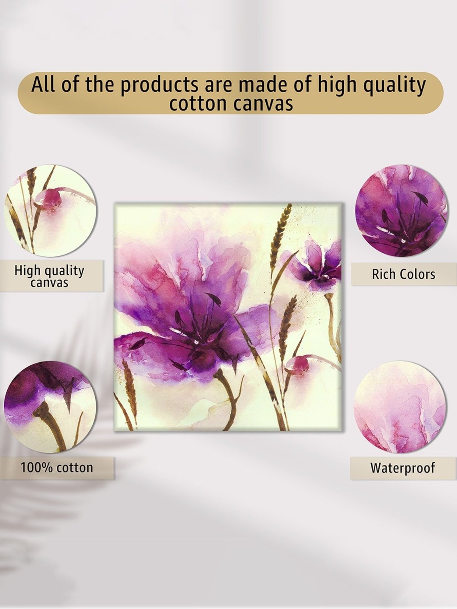 Buy Art Street Fuchsia Unique Watercolor Floral Wall Painting