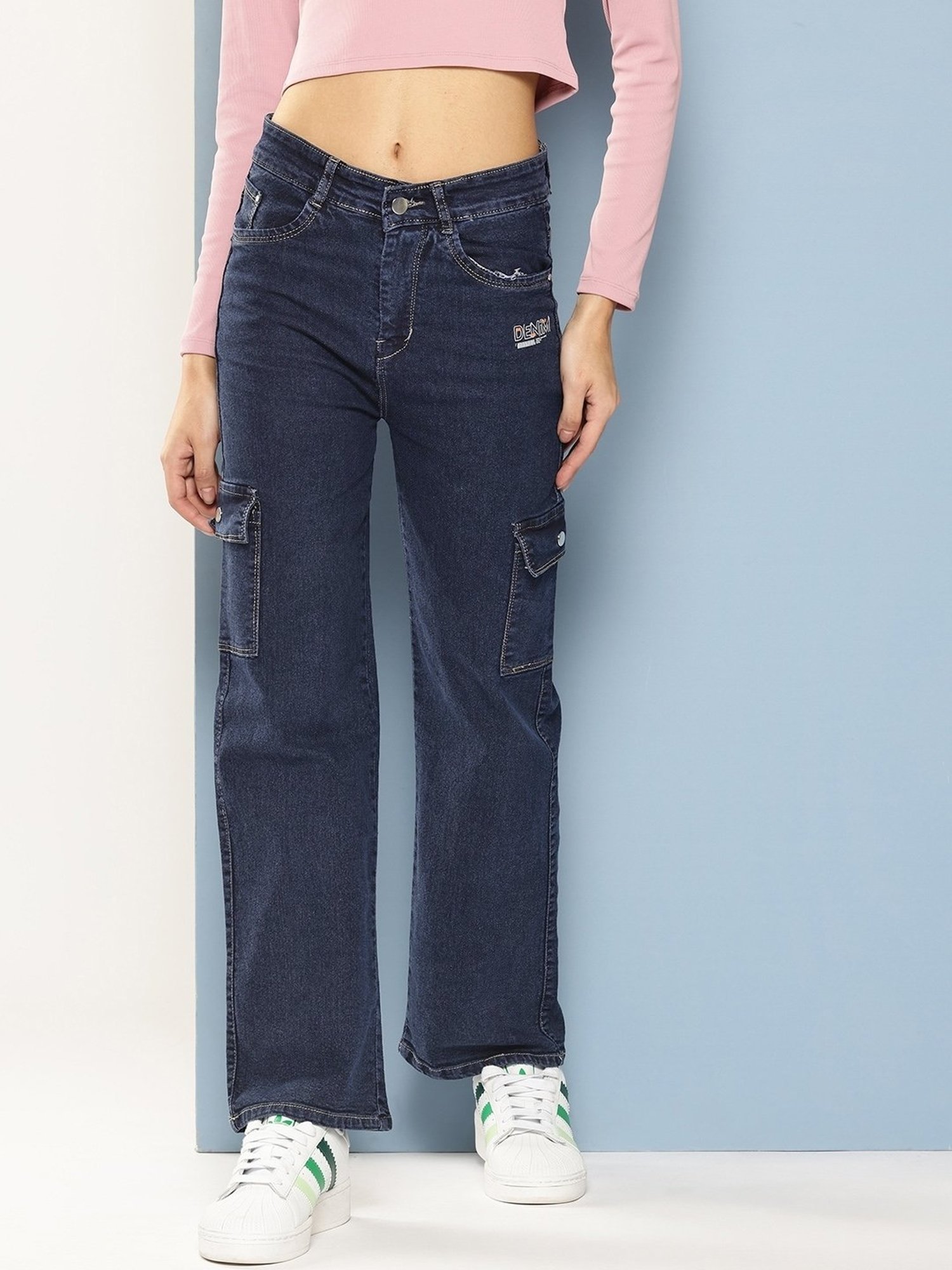 Aarika Navy Denim Solid Jeans