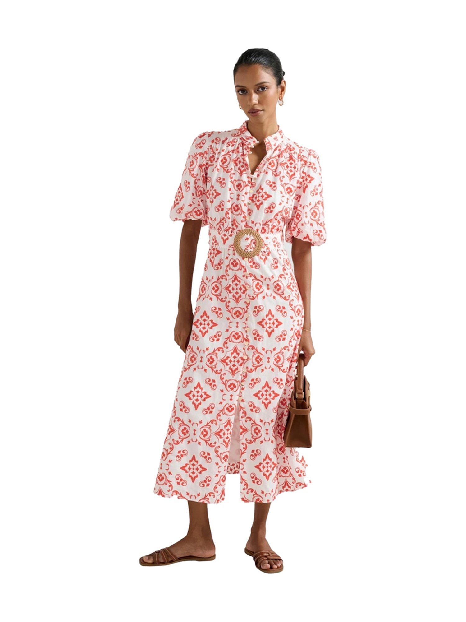rhiannon embroidered midi dress Rhiannon Petite Broderie Midi Dress in White - Size 0 to 12