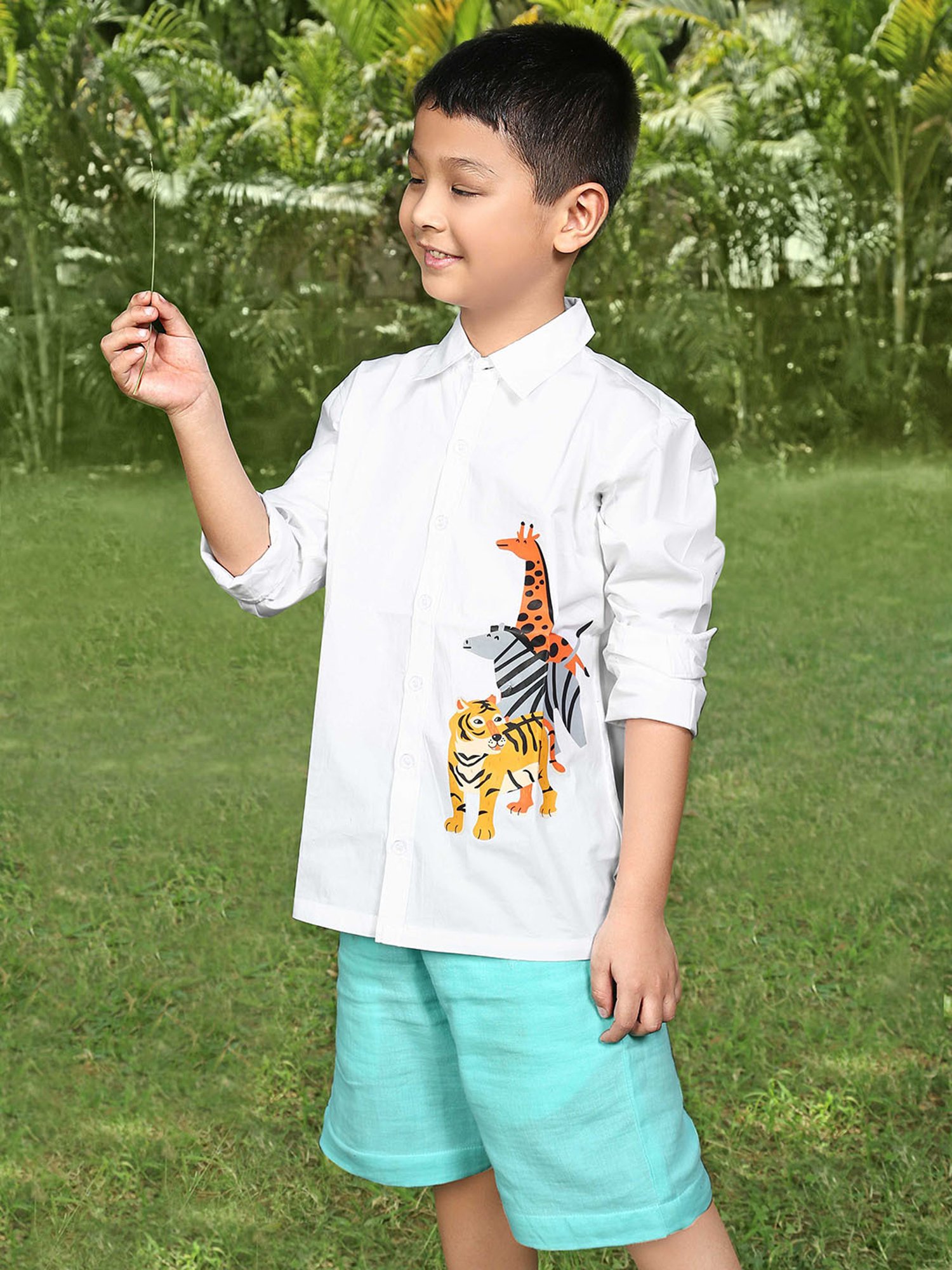 Zip Zap Zoop Boys White Regular Fit Printed Shirt