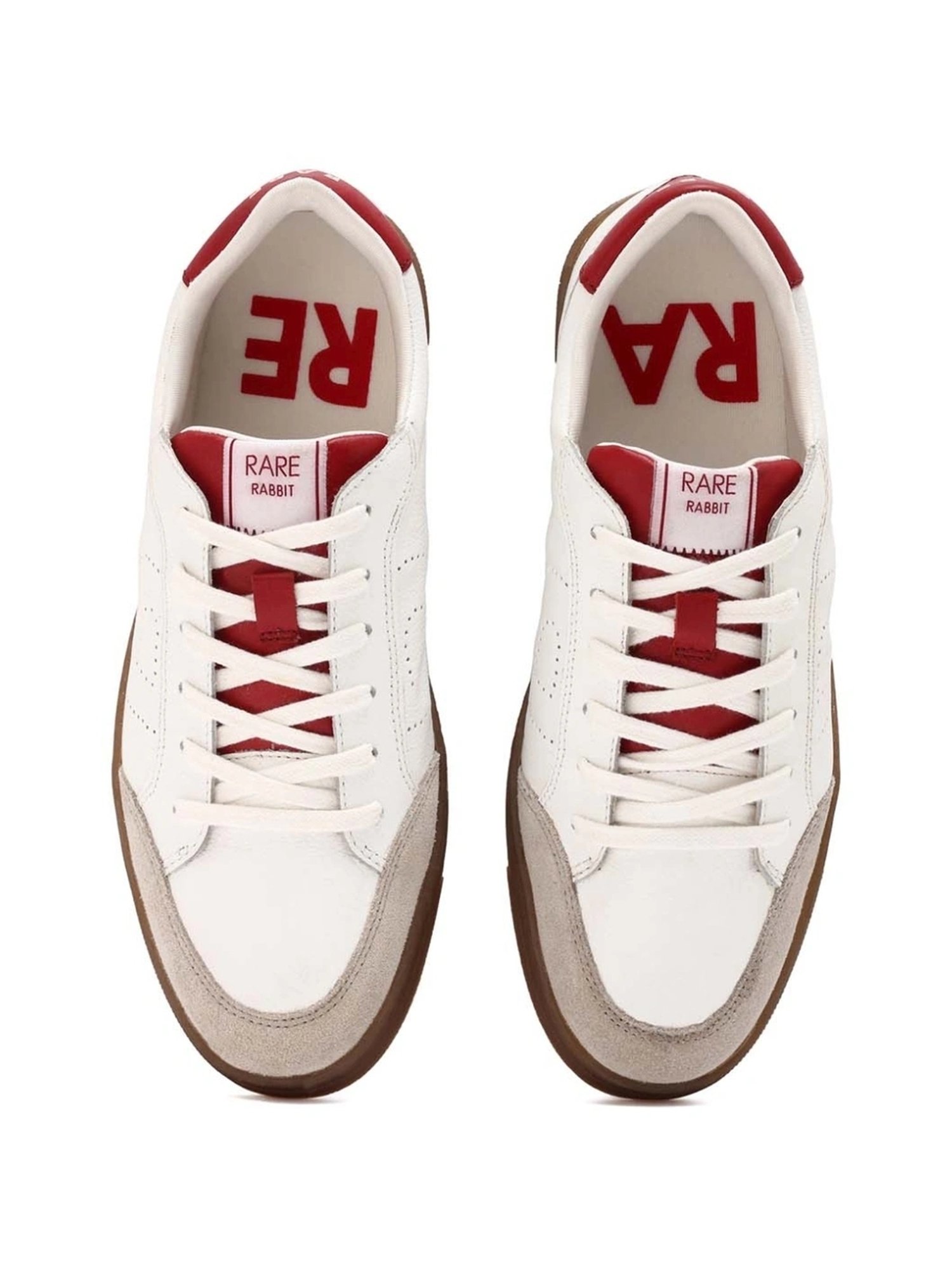 Buy Rare Rabbit Men's Off White & Red Sneakers at Best Price