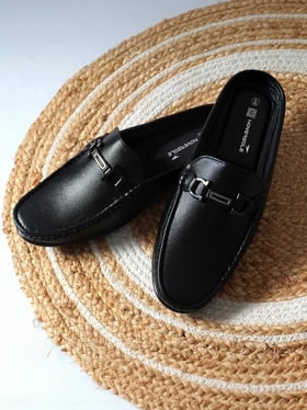 Buy Hoversole Men's Shibuya Black Soft Mule Loafers at Best Price