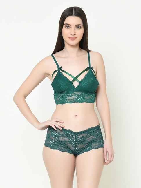 Da Intimo Green Cage Lacy Lingerie Set