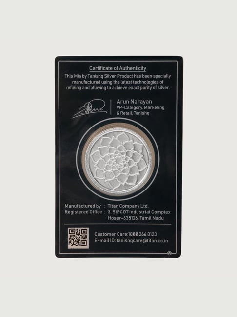 Buy Mia by Tanishq Lotus 999 10gm Silver Coin Online At Best Price
