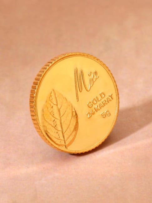 Buy Mia by Tanishq Tulsi Leaf 24k (999) 5gm Gold Coin Online At