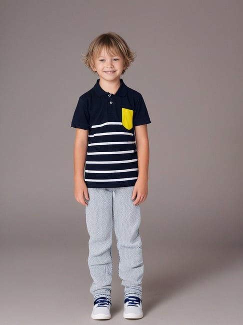 Cherry Crumble By Nitt Hyman Kids Multicolor Striped Polo T-Shirt-picture-14