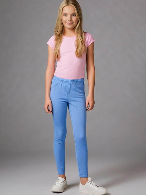 Cherry Crumble By Nitt Hyman Kids Blue Regular Fit Leggings