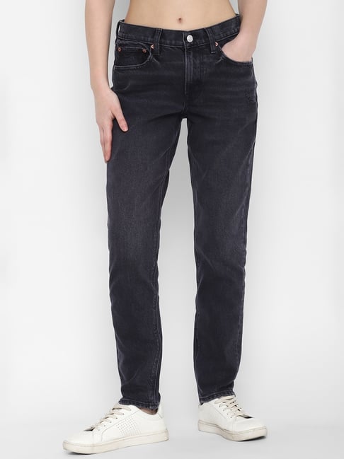 American Eagle Outfitters Black Mid Rise Jeans-picture-10