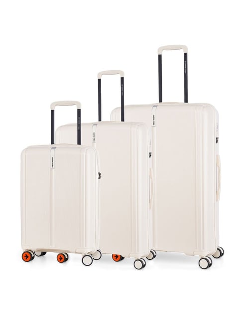 Buy Nasher Miles Set of White Trolley Bags (55, 65 75 cm