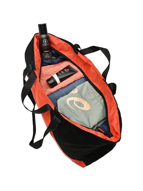 Buy THE HOLISTIK Uptote Orange Color Block Medium Tote Bag at Best