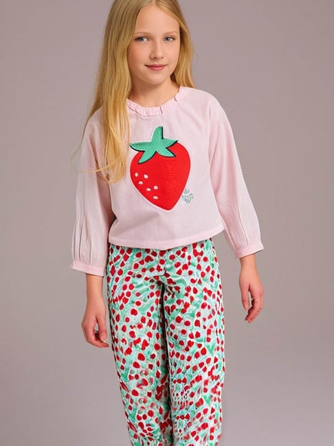Cherry Crumble By Nitt Hyman Kids Multicolor Printed Top with Pyjamas
