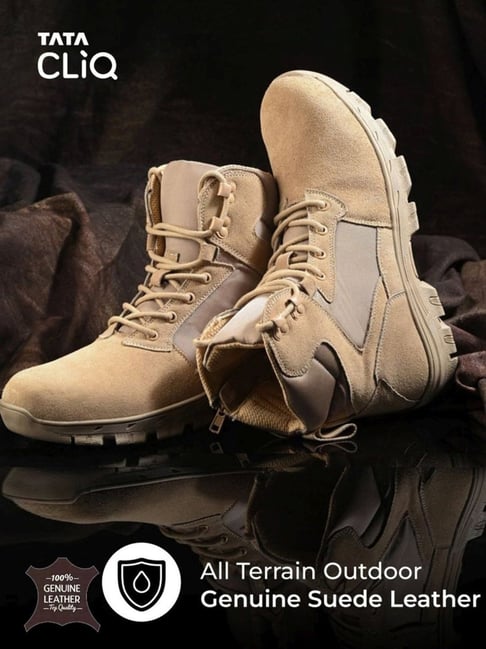 Hoversole Men's Warrior Beige Derby Boots