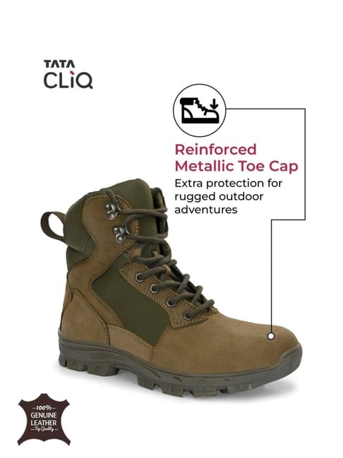 Buy Hoversole Men's Warrior Green Derby Boots for Men at Best