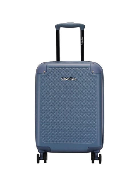 Buy CALVIN KLEIN CHECK -IN Blue Small Hard Cabin Trolley Bag