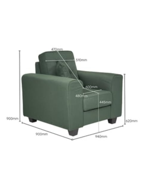 Buy Durian Pure Payton X Odyssey Edit Fern Green Fabric 1 Seater