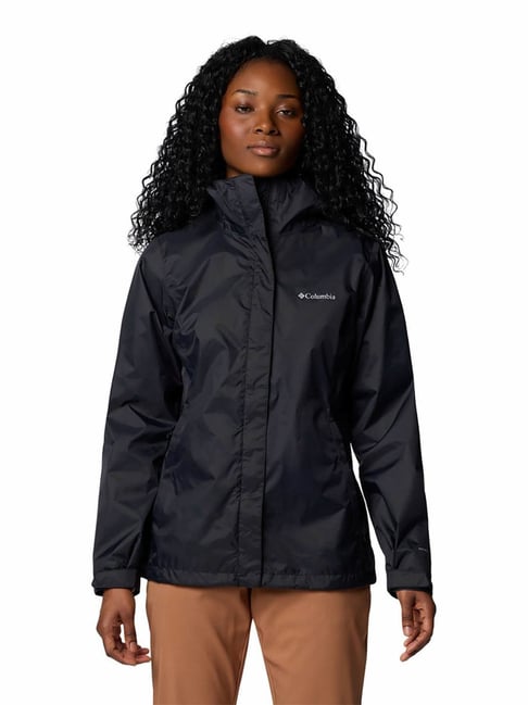 Buy Columbia Jet Black Arcadia Hooded Rain Jacket for Women's