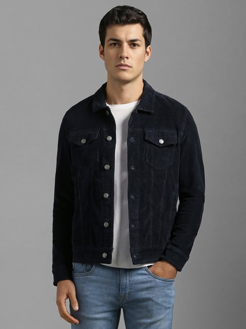 HOT Black Slim Fit Jeans Jacket Mens Buy Louis Philippe Black