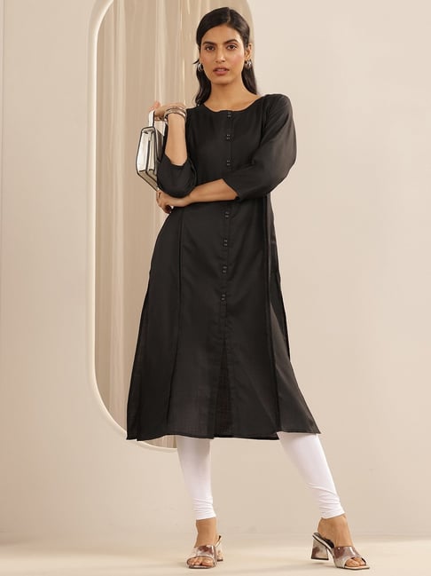 Libas Black Straight Kurta