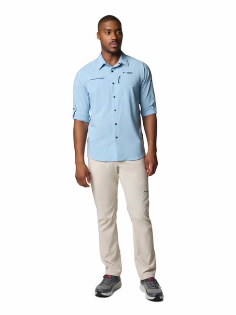 Buy Columbia Mens Blue Broad Spectrum Summit Valley Woven Shirt
