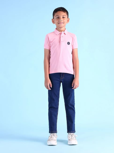 Polo Boys Pink Cotton Polos