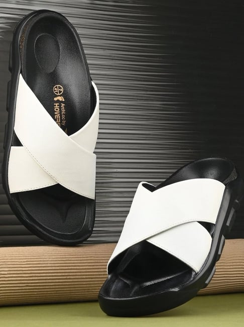 Hoversoul Men's EVOLIFT White Cross Strap Archloc Sandals