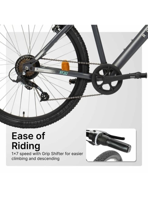 Btwin by Decathlon Mountain Bike Rockrider ST30 Grey Speed, MTB Tyres,  Unisex Frame, V Brakes