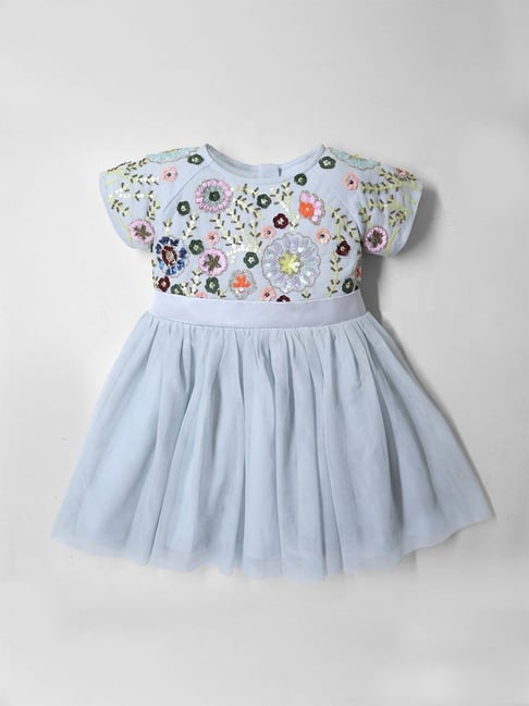 Cherry Crumble By Nitt Hyman Girls Blue Polyester Embellished Dress-picture-43