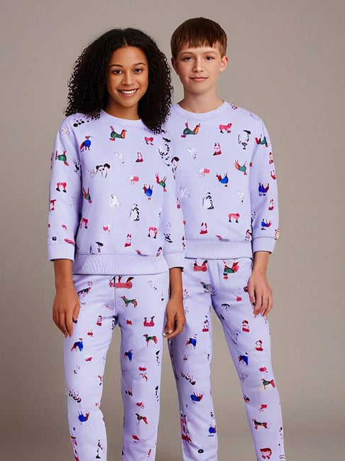 Cherry Crumble By Nitt Hyman Blue Polyester Printed Night Suits
