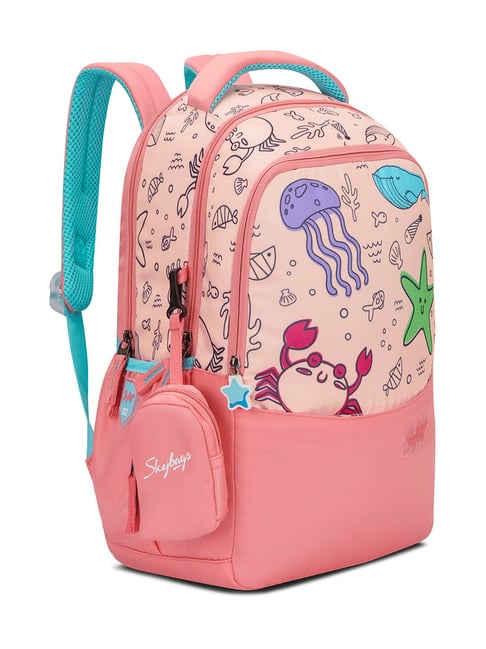 Skybags Ruby 01 18L Printed School Backpack for Kids Girls (Pink)