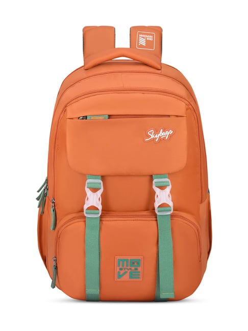 Skybags Sonic Pro Hot Box 42L School Backpack for Kids,Rain Cover- Boys  Girls (Orange)
