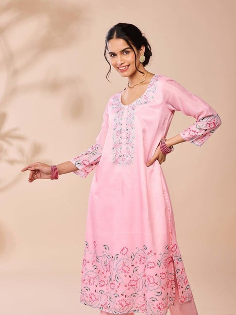 Daali Pink Regular Fit Printed Kurta-picture-32