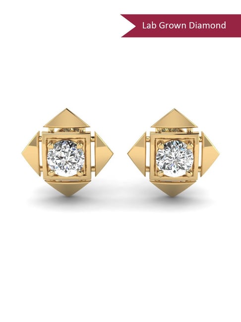 SHINE ETERNAL Lab Grown Diamond 14k (585) Yellow Gold Quad Stud Earrings  for Women