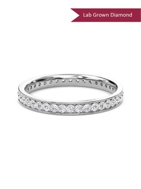 SHINE ETERNAL Lab Grown Diamond 14k (585) White Gold Round Prong Set Full  Eternity Band
