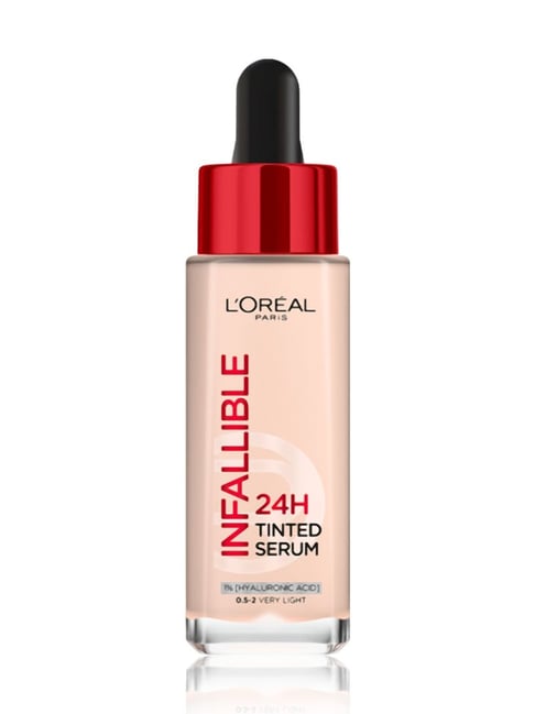 L'Oreal Paris Infallible 24H Tinted Serum Foundation, Dewy & Radiant Finish, 0.5-2 Very Light - 30ml