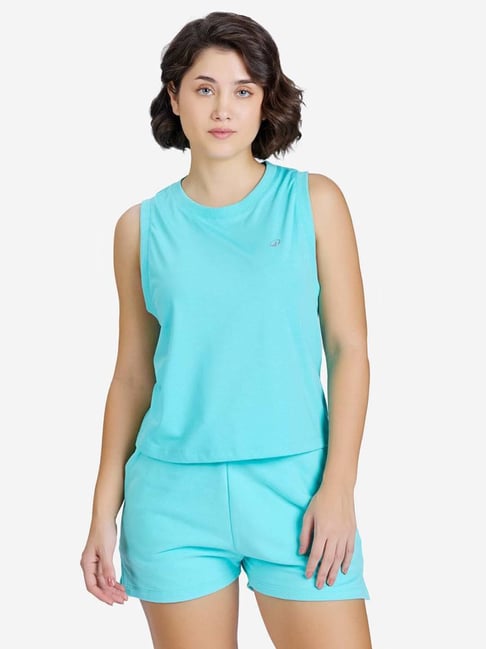 Buy DOMYOS By Decathlon Women Lagoon Green Regular Fit Swim Tops