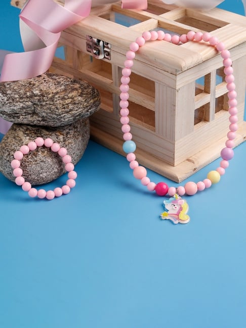 Jewelz Enchanted Unicorn Pink Necklace & Bracelet Set