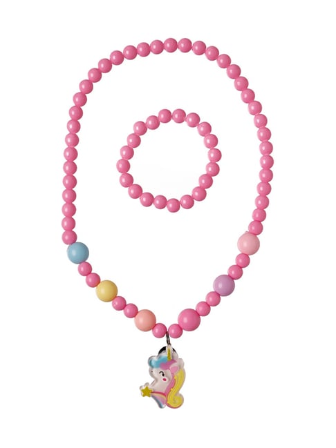 Jewelz Dreamy Unicorn Pink Necklace & Bracelet Set