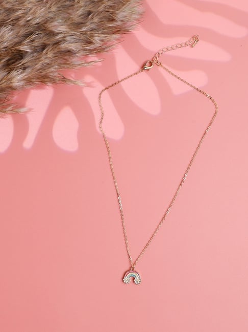 Jewelz Gold Cute Rainbow Shape Casual Pendant