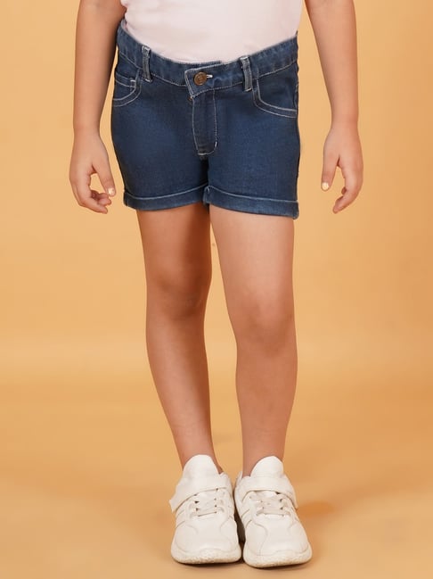 Creative Kid's Girls Navy Blue Denim Shorts