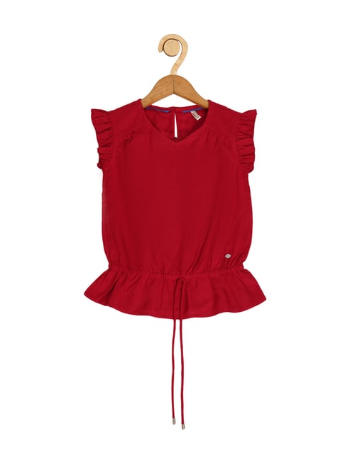 Creative Kid's Girls Red Cotton Top