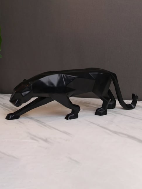 Smokey Cocktail Black Resin Abstract Bold Panther Bottle Stand Sculpture-picture-14